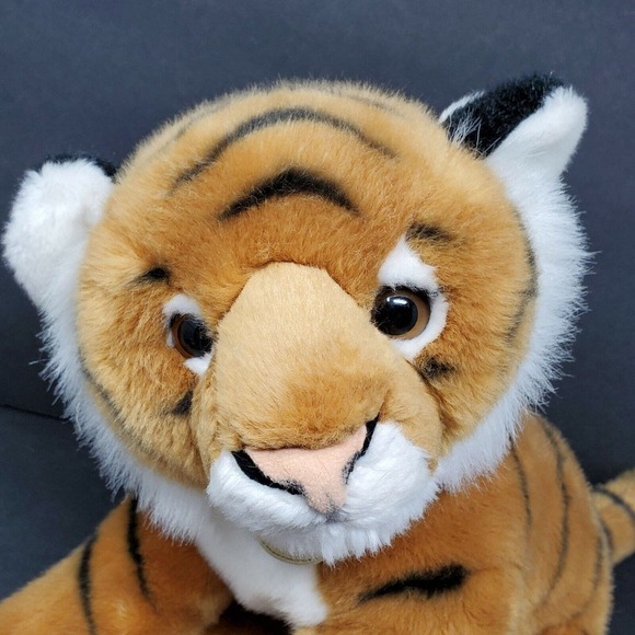 Aurora Miyoni Realistic Tiger Cub 13" Plush Animal Sitting Jungle Cat Wild Real - Picture 2 of 9